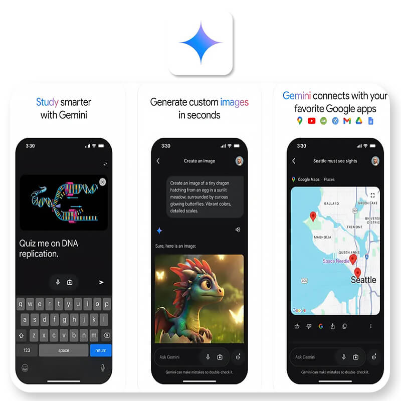 Interface do Google Gemini, o chatbot IA do Google