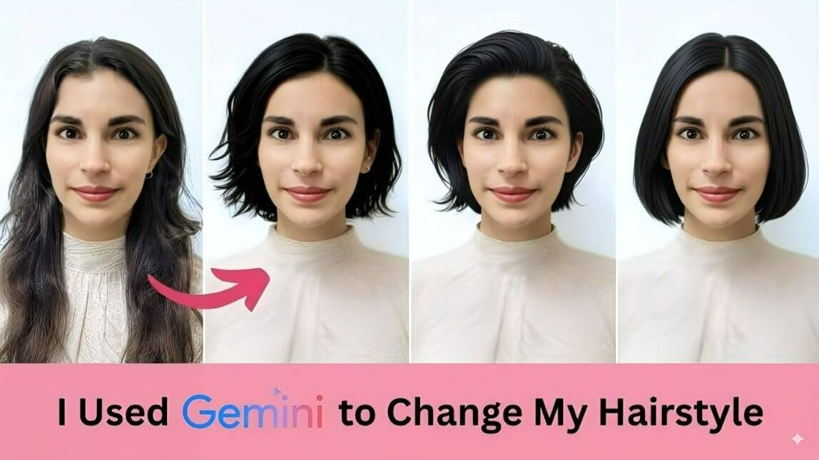 AI hairstyle change with Google Gemini 2.5 Flash Image