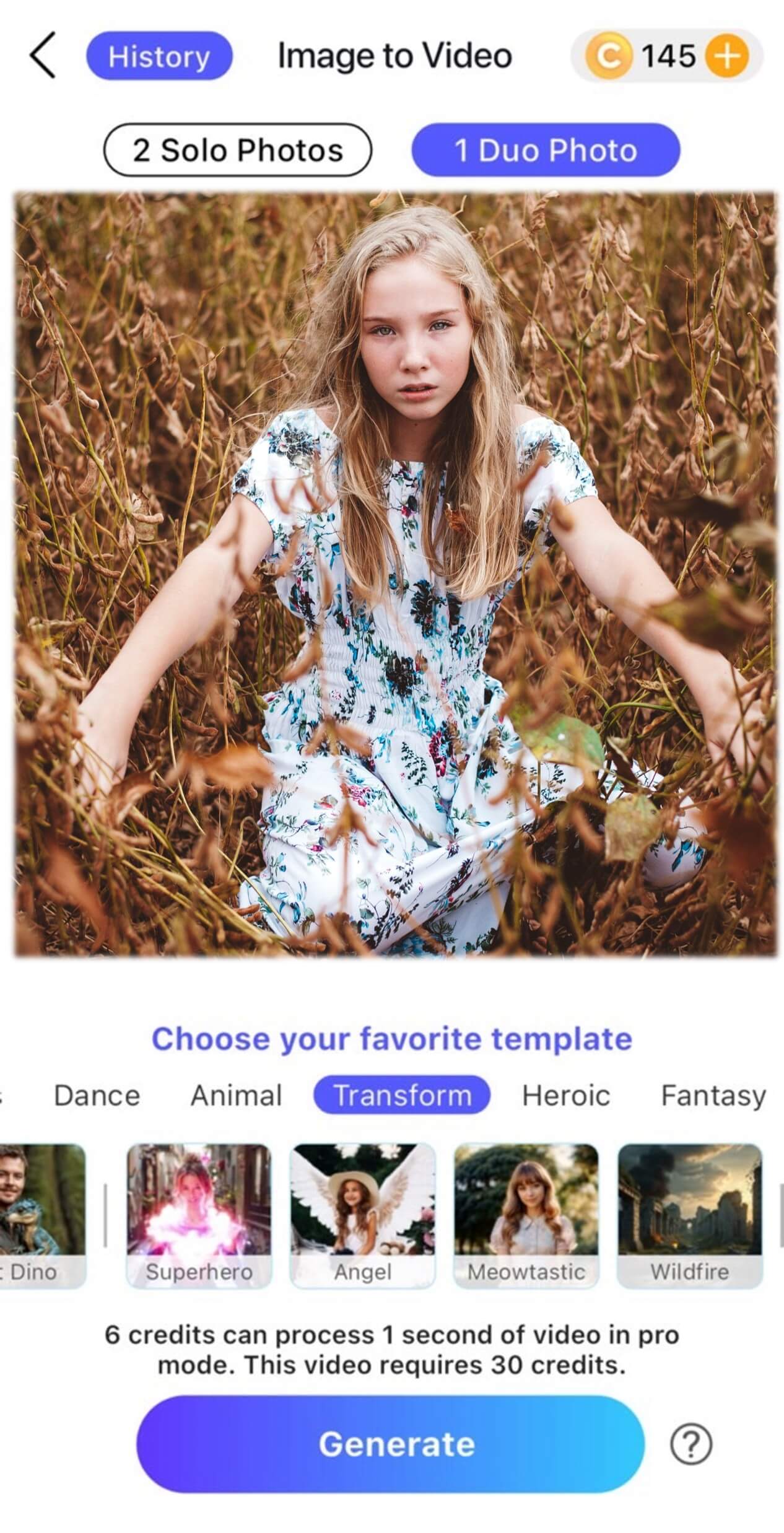 Turn Yourself into an Angel using Image to Video