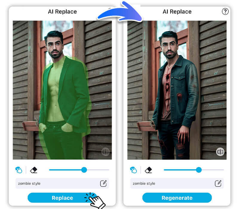 Zombie-Filter verändert die Kleidung