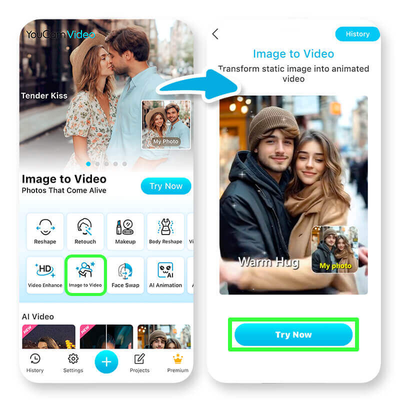 Filtro de baile AI sway para hacer bailar tus fotos