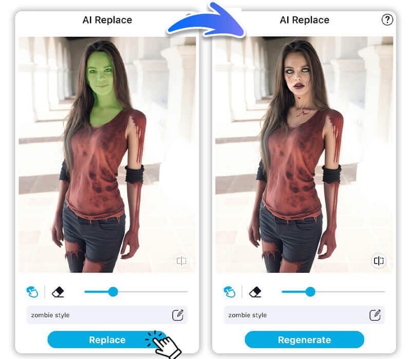Zombie-Filter auf dem Gesicht