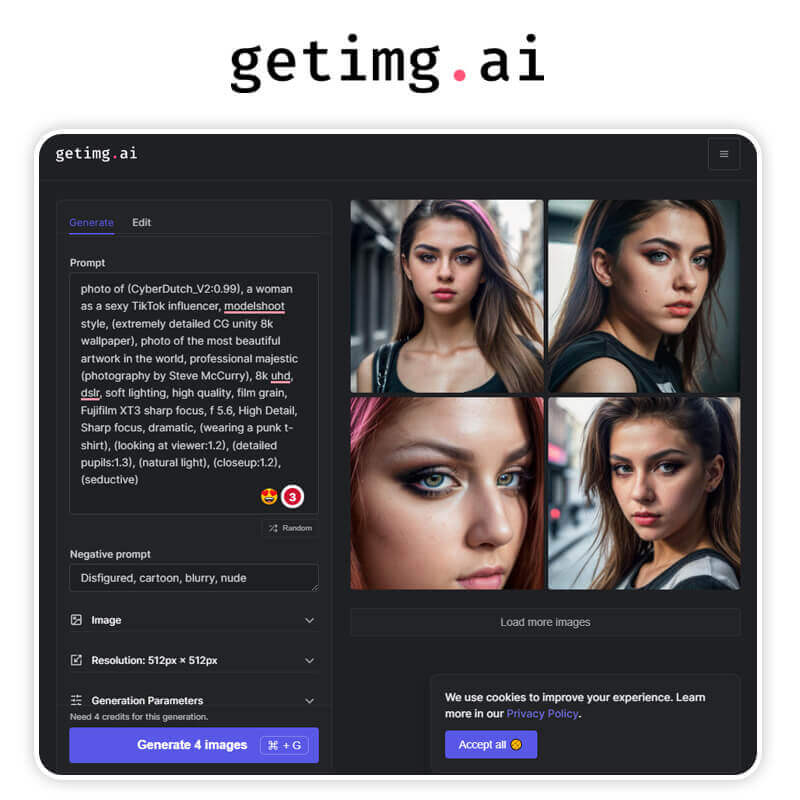 Meilleur générateur de Sexy AI Girl et AI Girlfriend : getimg.ai