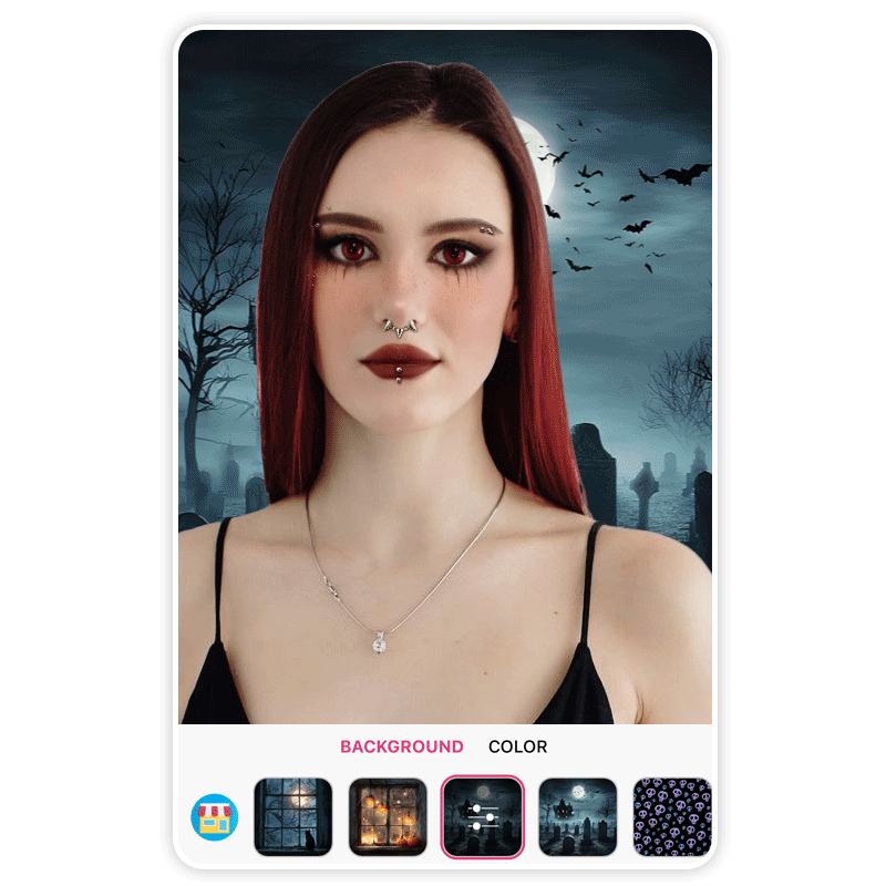 Custom Halloween watch face with YouCam Makeup's Halloween filters