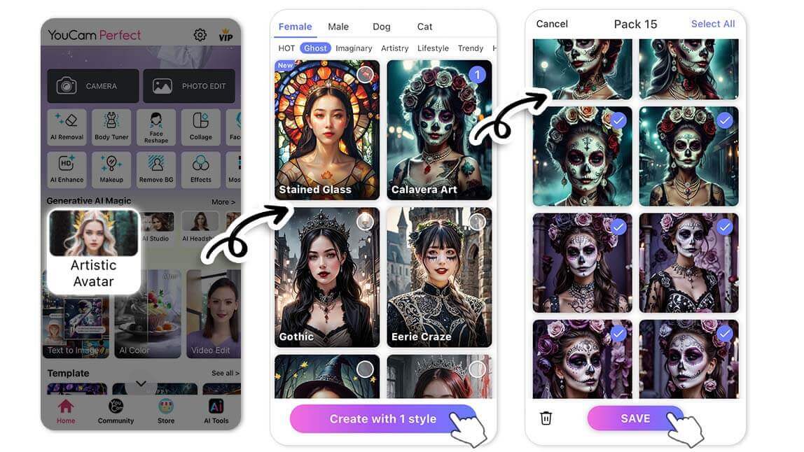 Skeleton Look Avatar with YouCam Perfect