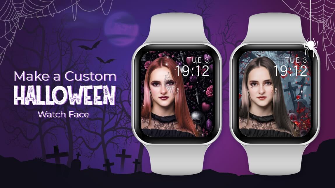 Create customized Halloween watch face with Halloween filters and backgrounds