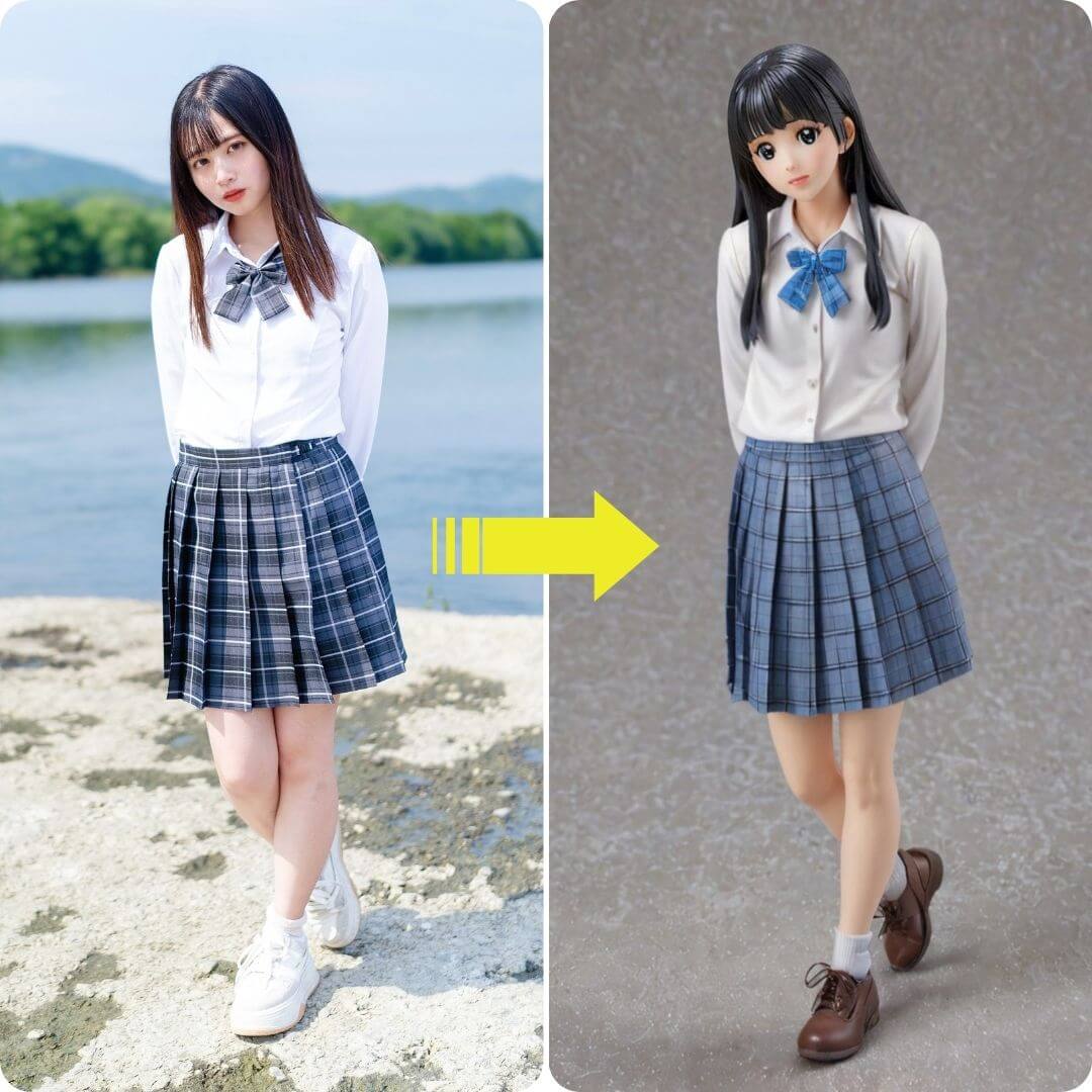 写真やイラストをAIでフィギュア化