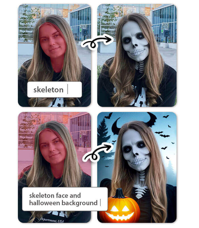 Skeleton Filter: Replace Face with Skull Face