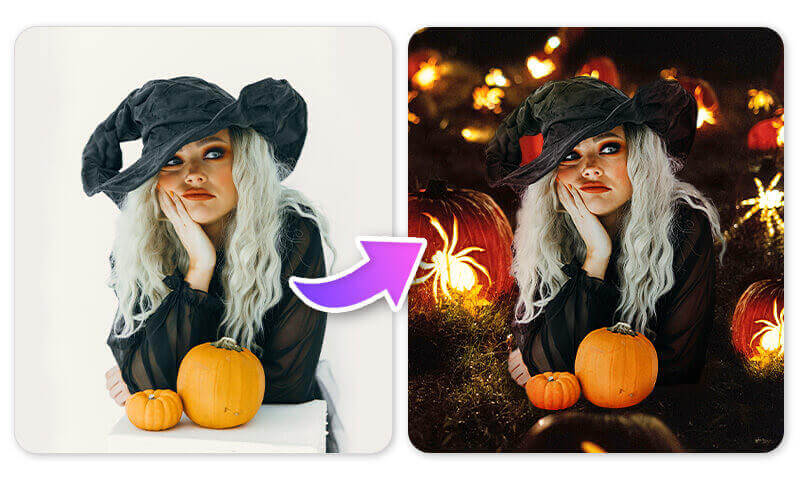 Citrouilles : fond d'écran halloween qui fait peur montage photo Halloween