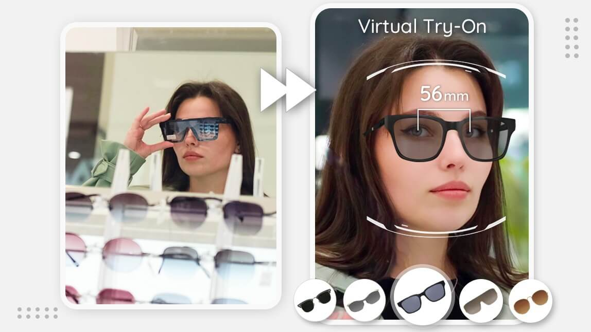 Online AI Glasses Virtual Try On