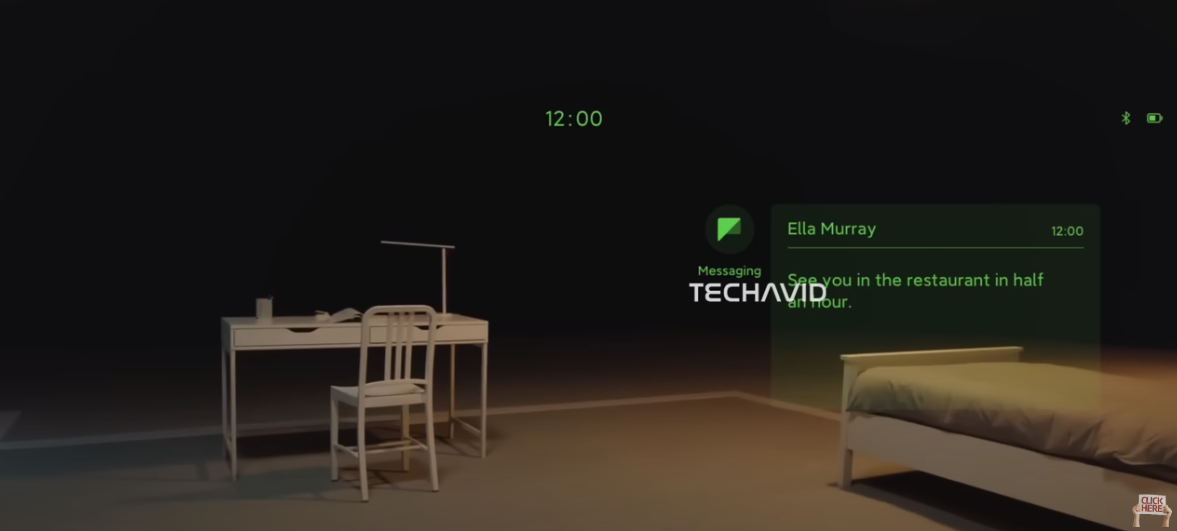 AR Glasses Displays the Time & Messages