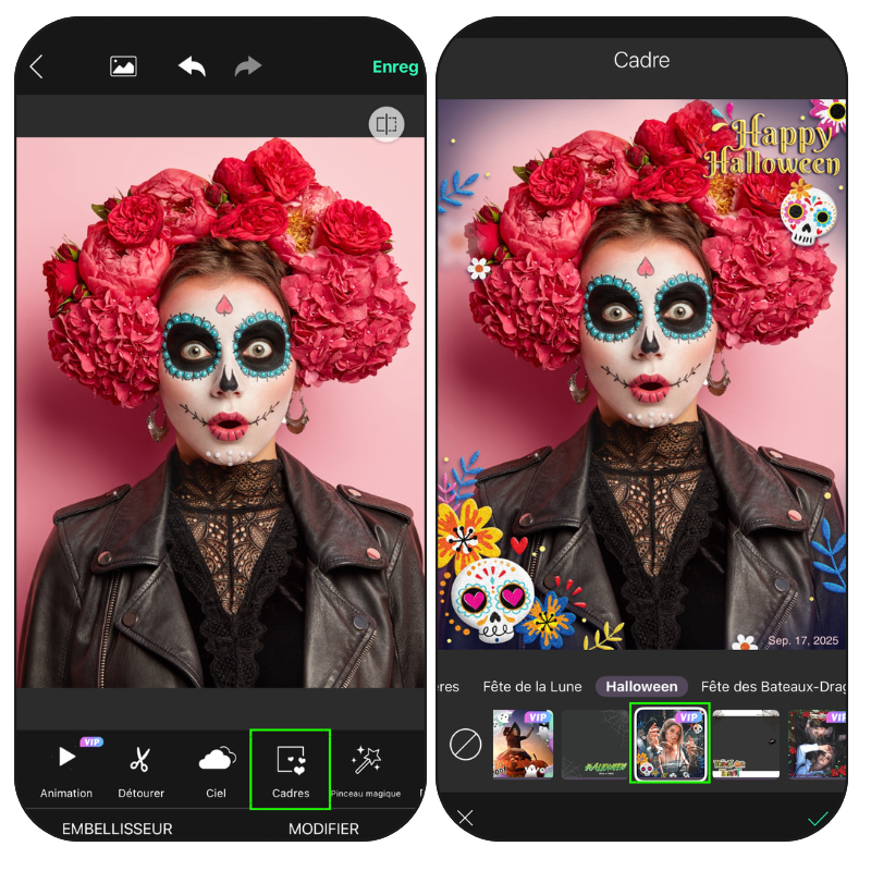 Application cadre photo Halloween