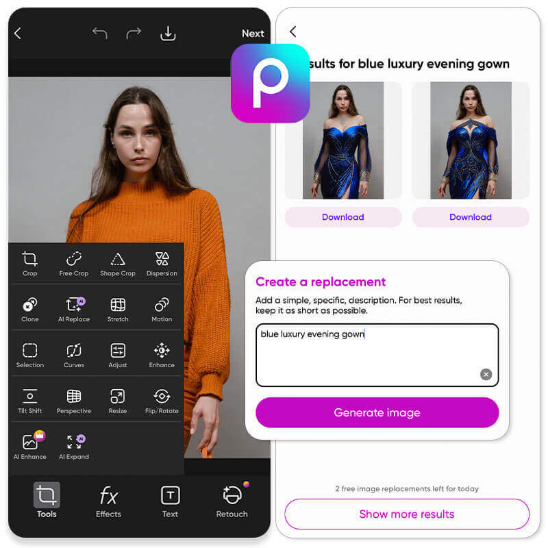 Picsart：AI 改圖、物件合成 App