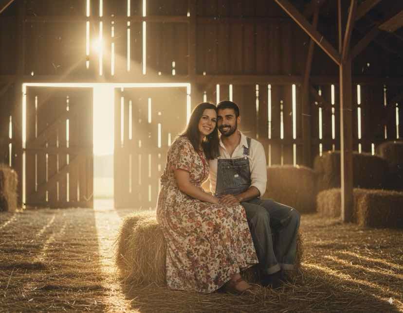 Vintage style couple photo with Gemini AI prompt