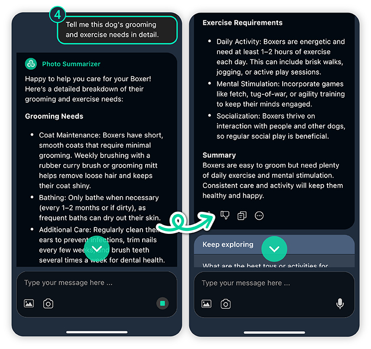 Have a conversation with AI to learn more about a dog's breed.