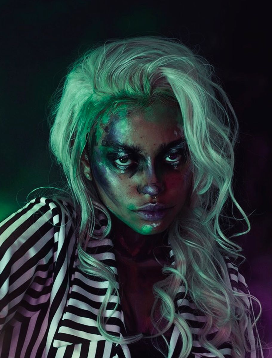 Beetlejuice glow in the dark makeup