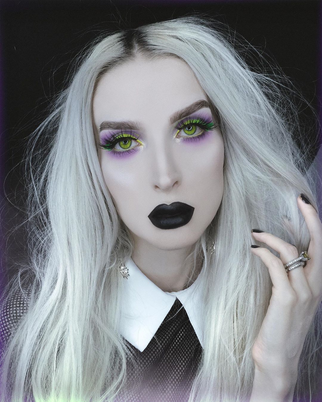 Pastel Beetlejuice makeup look