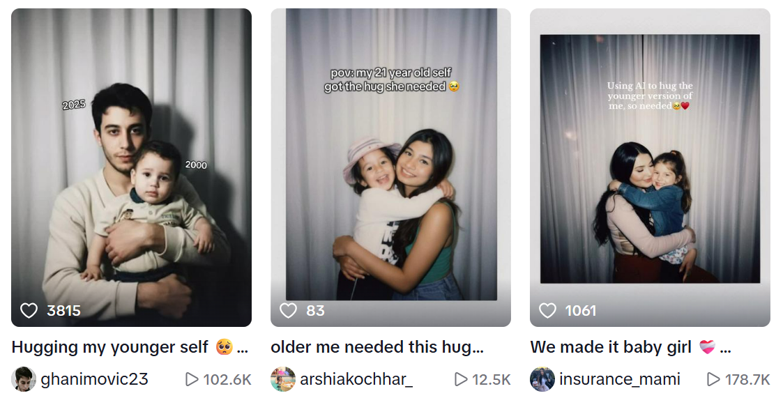 Hug My Younger Self trend on TikTok