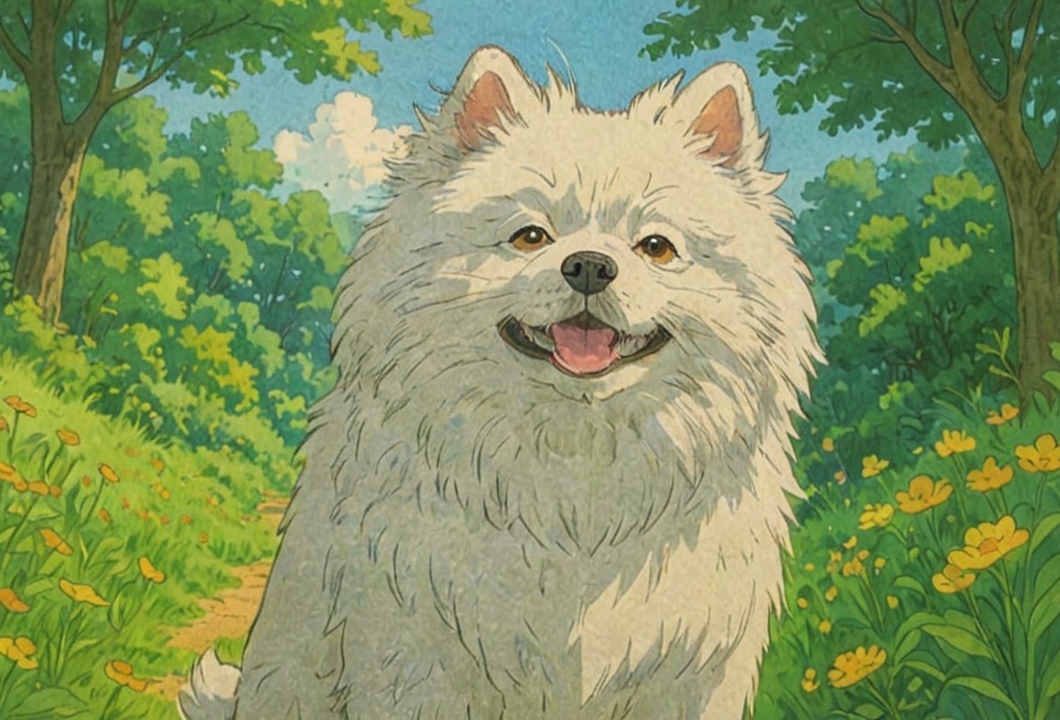 犬写真をイラスト化