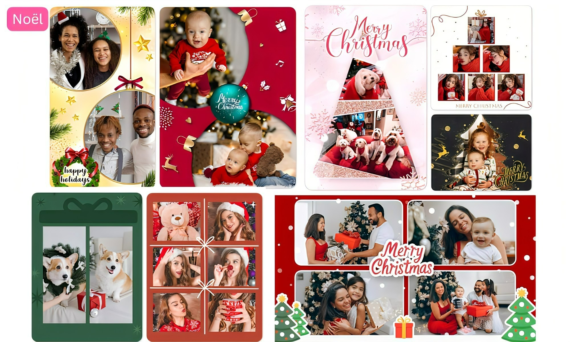 Collage photo Noel, Nouvel An etc