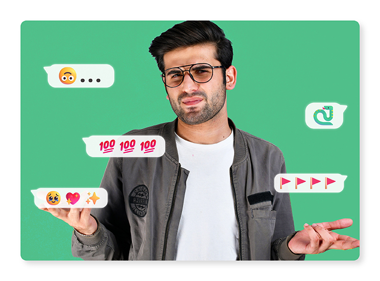 Try YouCam AI Chat  - the best emoji translator app.