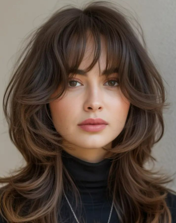 Wolfcut brune tendance 2025