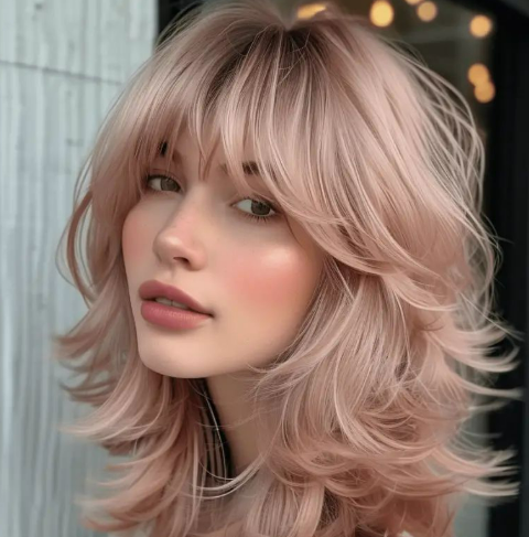 Wolfcut pastel tendance 2025