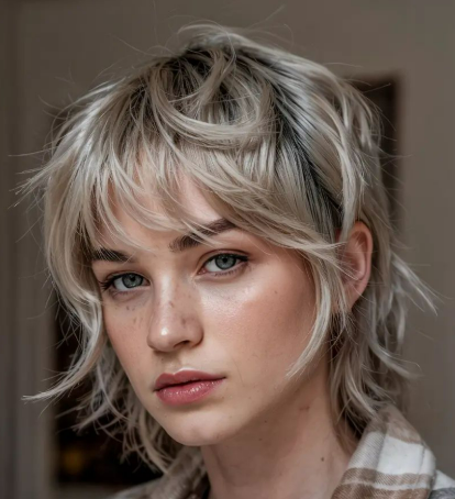 Wolfcut très courte tendance 2025