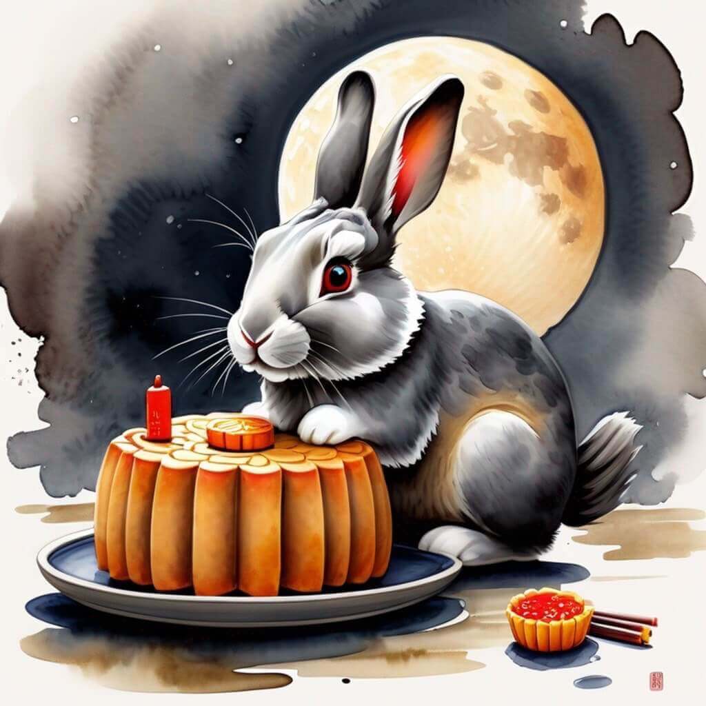 中秋節快樂圖｜中秋月兔