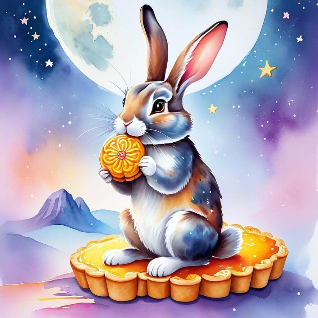 插畫風中秋節卡片