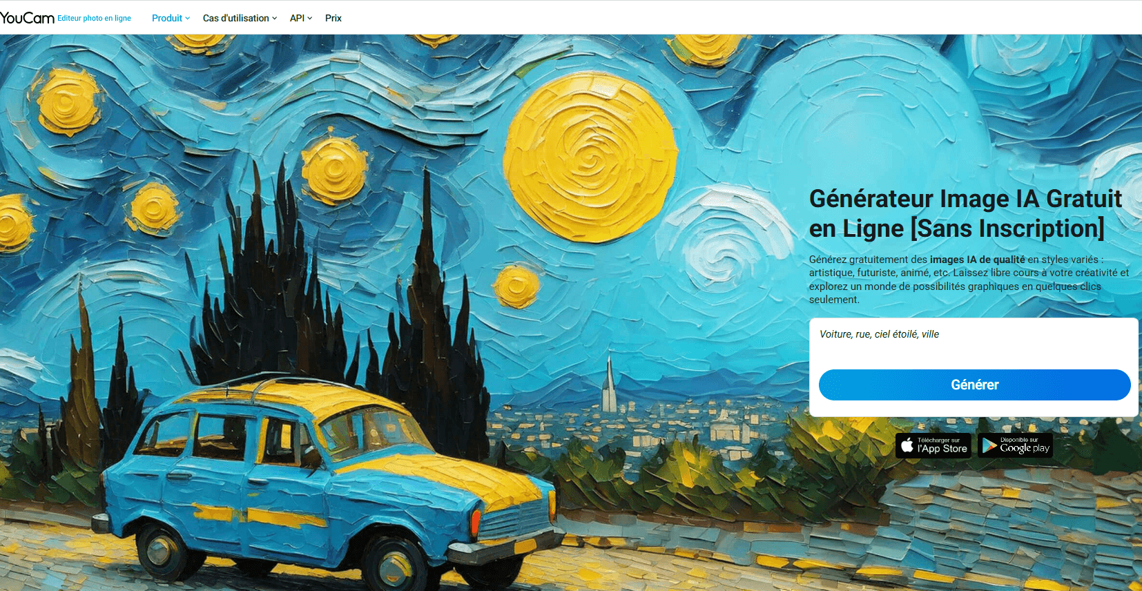 YouCam Editeur en Ligne : meilleur générateur d'image IA sans inscription gratuit en ligne sans filigrane