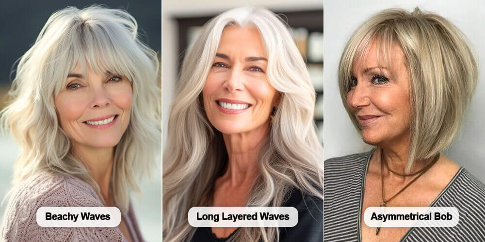 Essayez des coiffures pour femmes de plus de 60 ans avec des cheveux ondulés