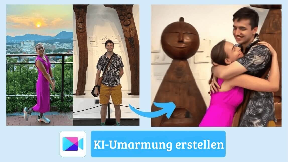 Bild eines Pärchen wird so animiert, dass sie sich umarmen