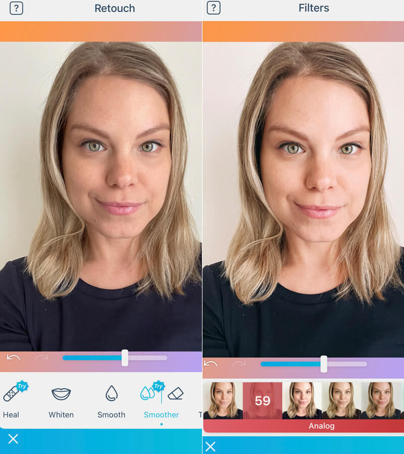 Remove blemishes from photo with Facetune