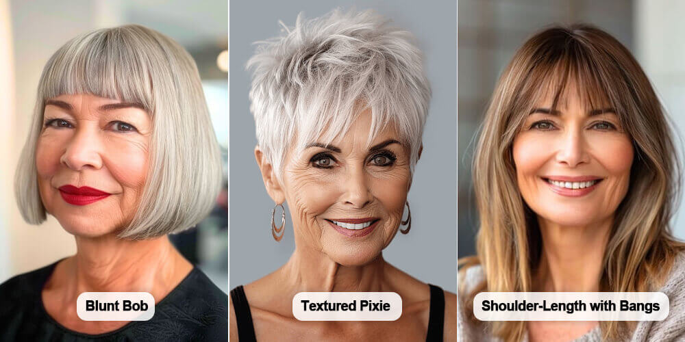 Meilleures coiffures pour femmes de plus de 60 ans avec des cheveux lisses