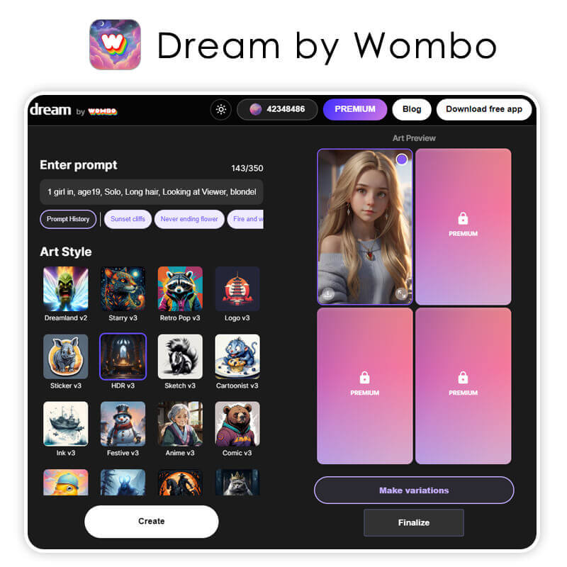 Best AI Image Generator: Dream by Wombo