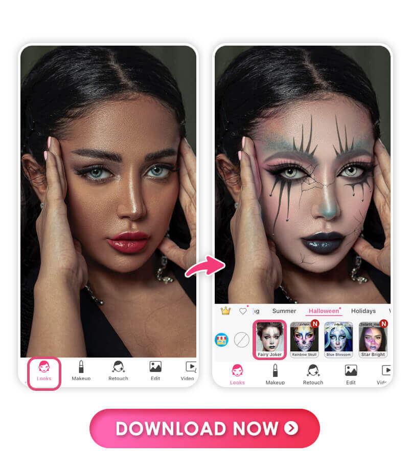 Creepy Halloween Clown Makeup Look | Free Halloween Makeup Filter App