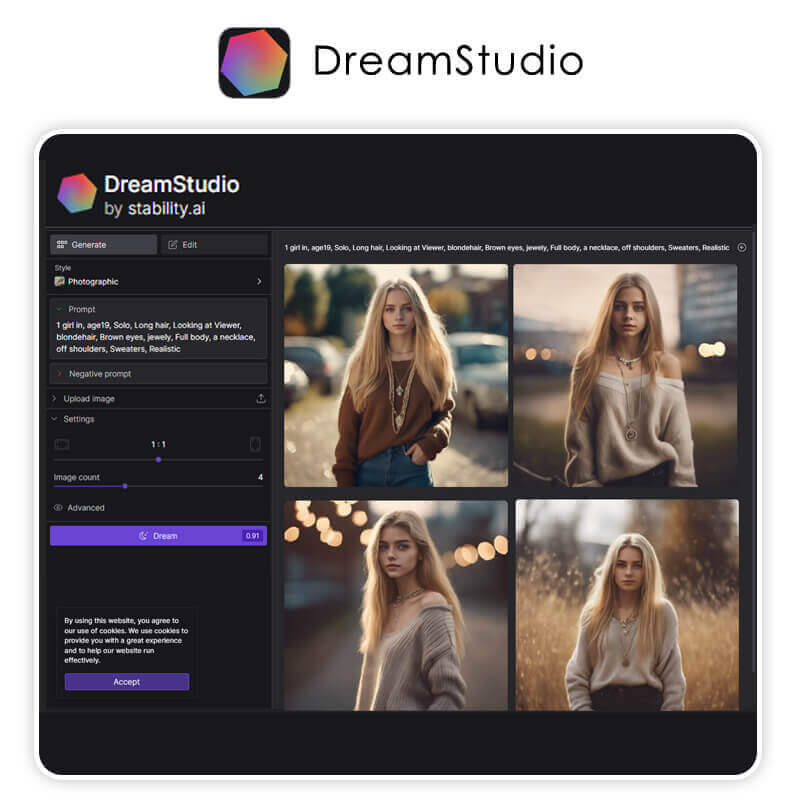 Best AI Image Generator: DreamStudio