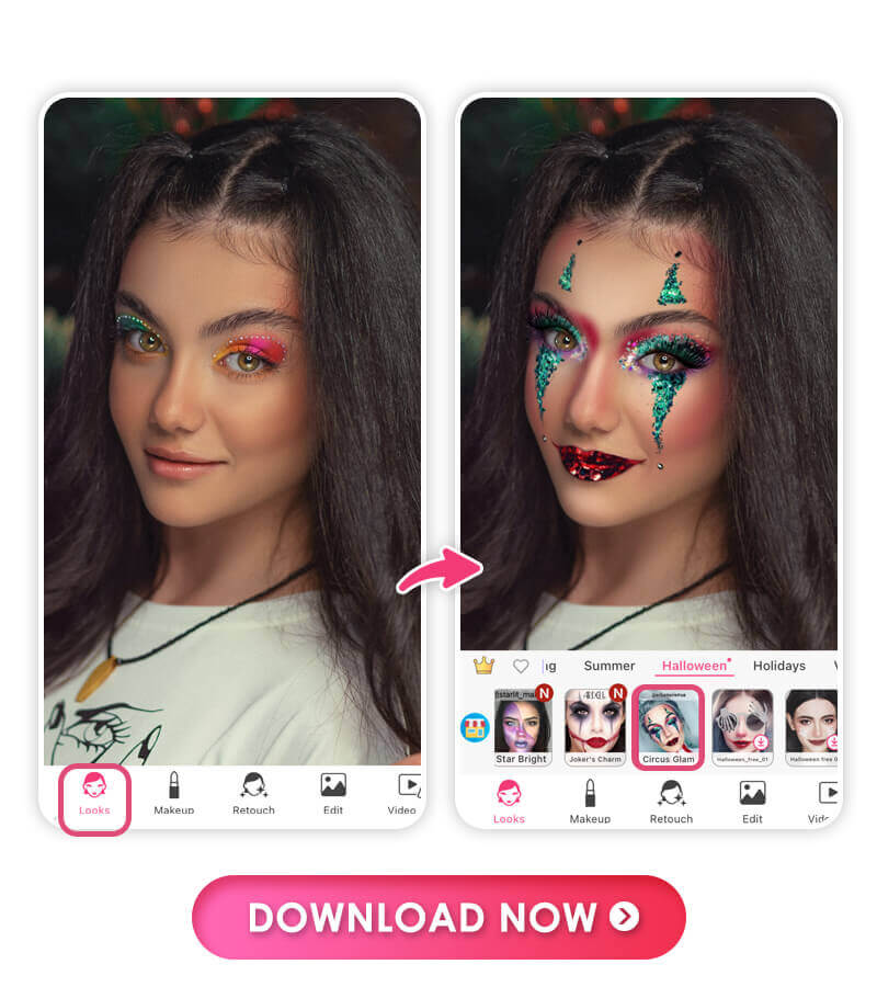 Halloween Clown Makeup Look | Free Halloween Makeup Filter App