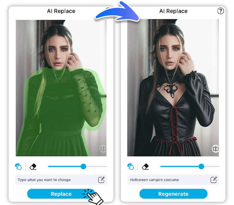 Usa “AI Replace” per Trasformare il Tuo Outfit in Costume di Halloween Usa “AI Replace” per Trasformare il Tuo Outfit in Costume di Halloween