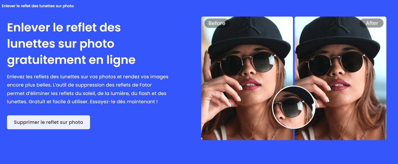 Supprimer reflet sur photo