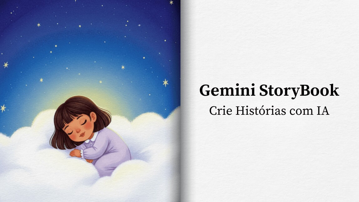 A imagem mostra uma ilustração de uma menina dormindo pacificamente numa nuvem fofa sob um céu estrelado.