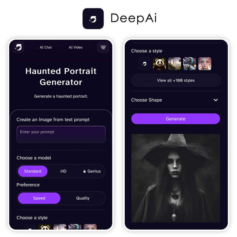 DeepAI: Haunted Portrait Generator