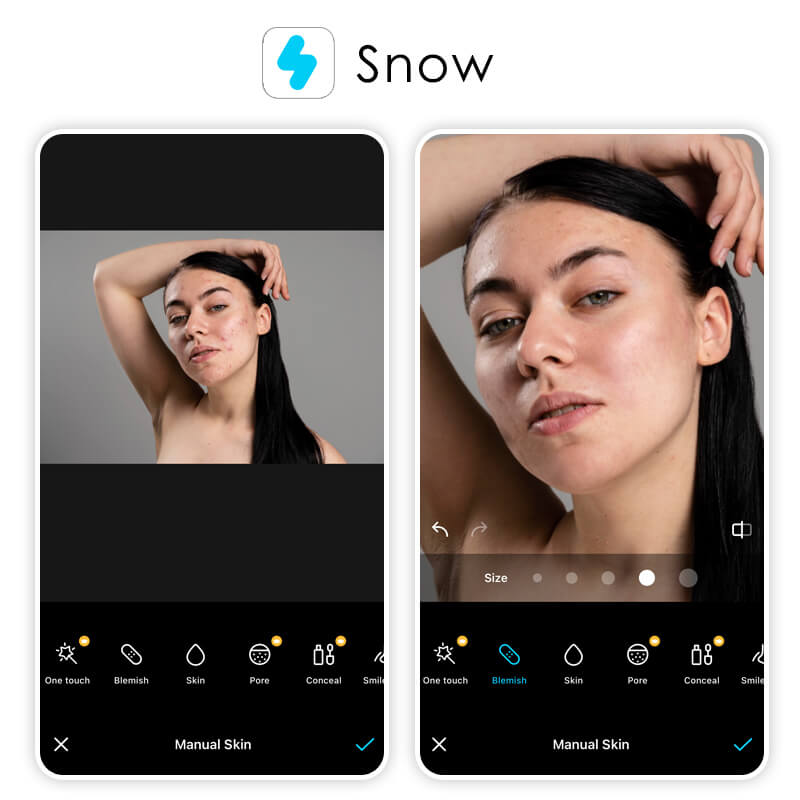 Best blemish remover app: Snow