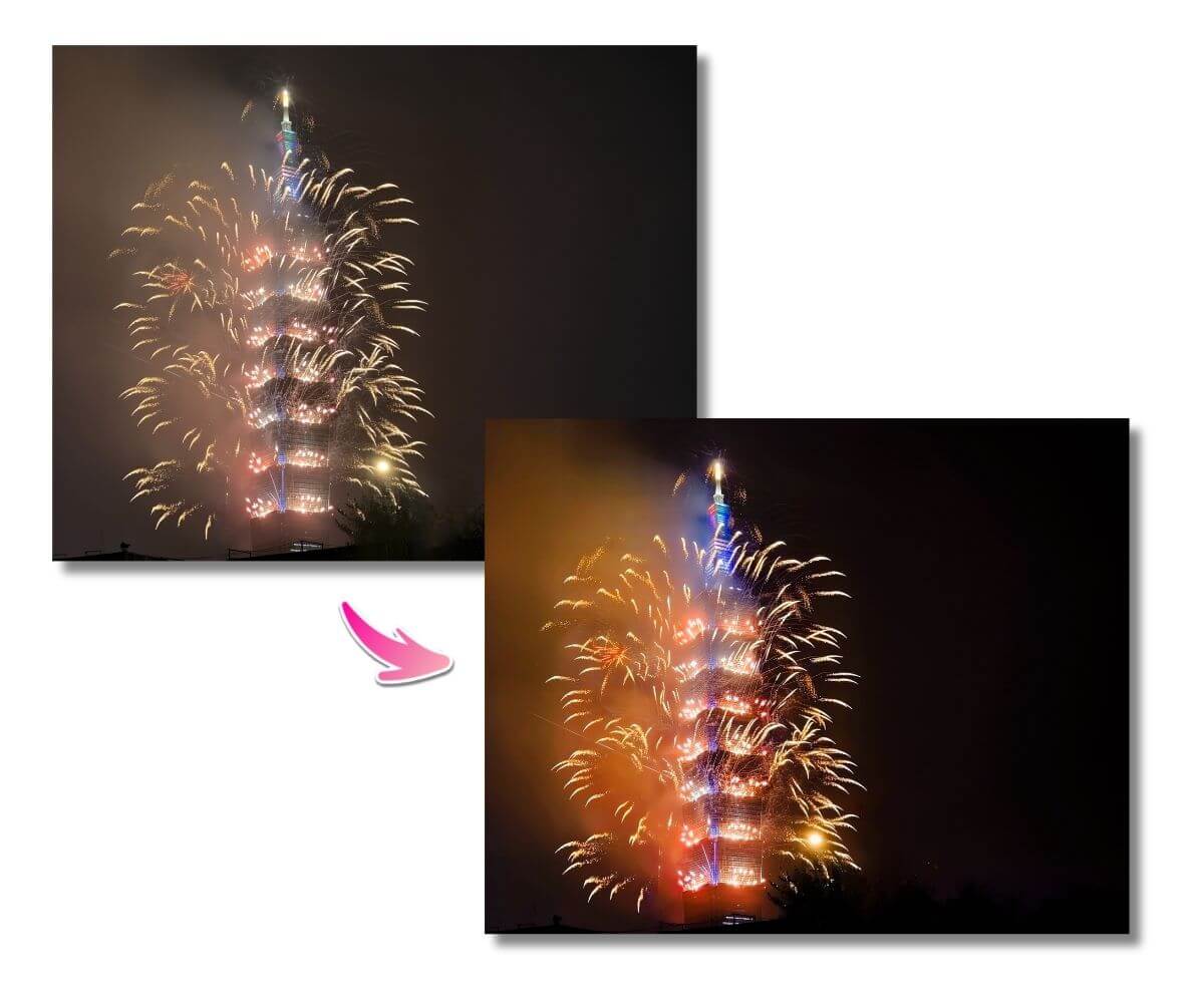 手機iphone拍煙火拍照設定、拍攝技巧、煙火修圖調色教學