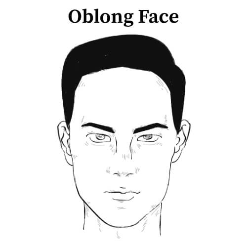 Men oblong face shape diagram