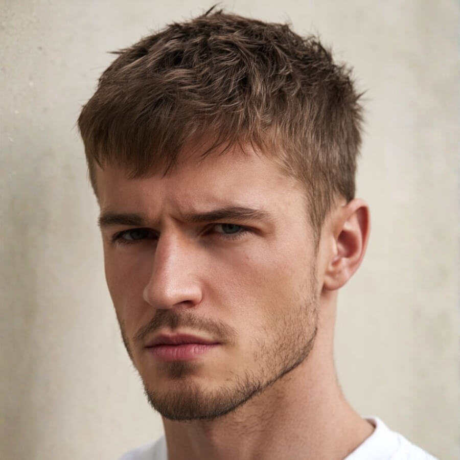 Textured crop for men with oblong face