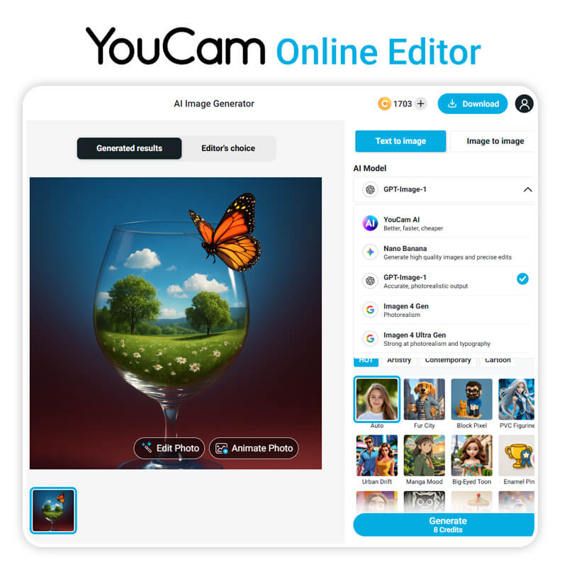 YouCam Online Editor: Best Online Tool to Generate AI Image and Video