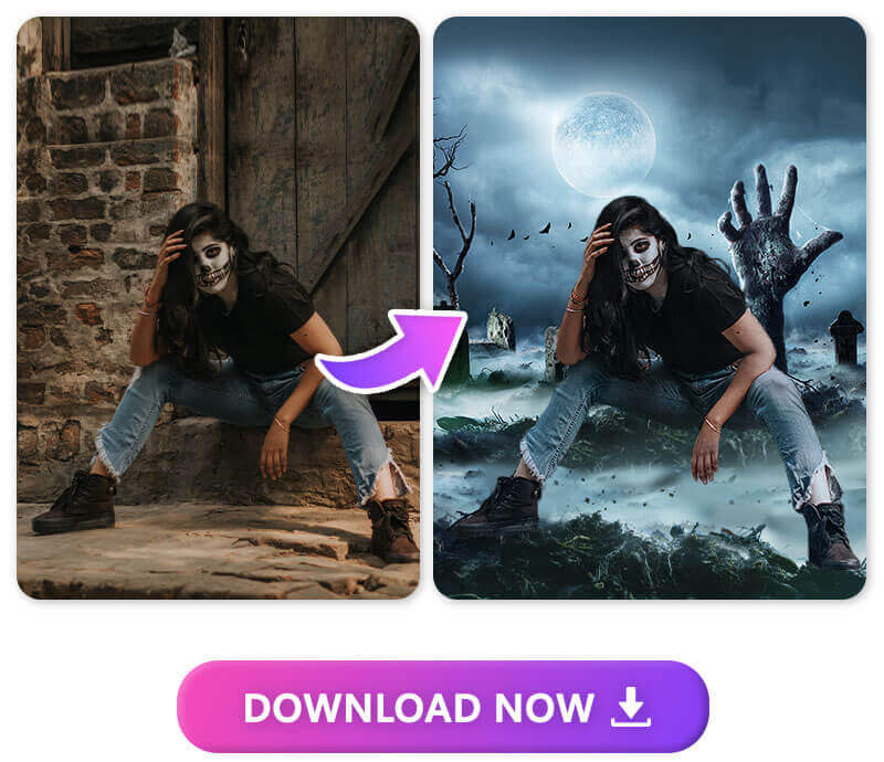 Fundo com Mãos de Zumbi Fundo de Halloween com mãos de zumbi para editar fotos.