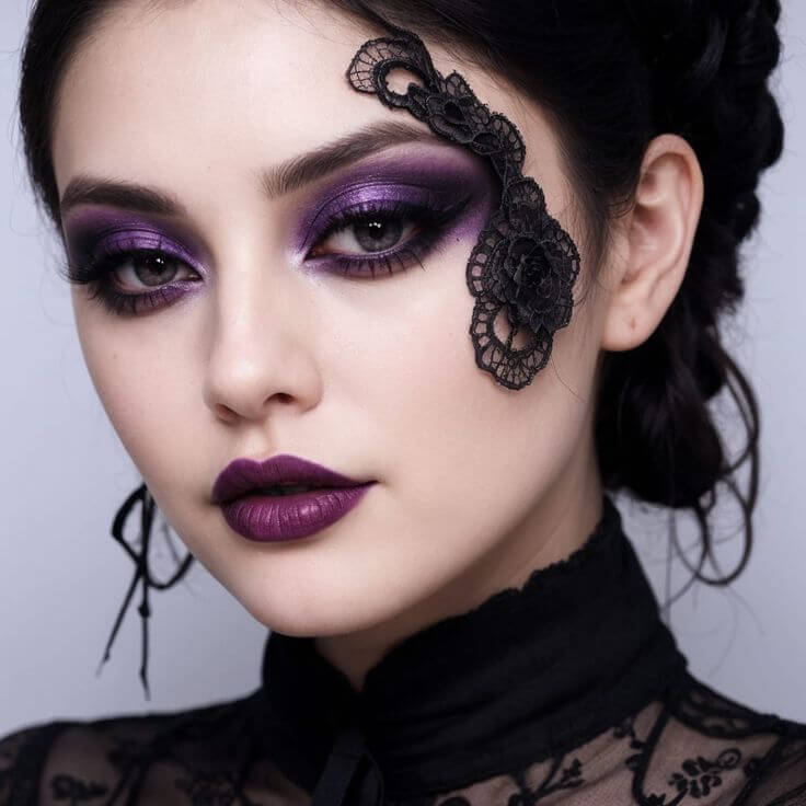 Idee Trucco Halloween 2025: Stile Lavanda Con Pizzo Idee Trucco Halloween 2025: Stile Lavanda Con Pizzo